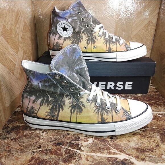 NEW Converse women's All star Chuck taylor palm tree yellow shoe size 10.5 - Picture 2 of 12